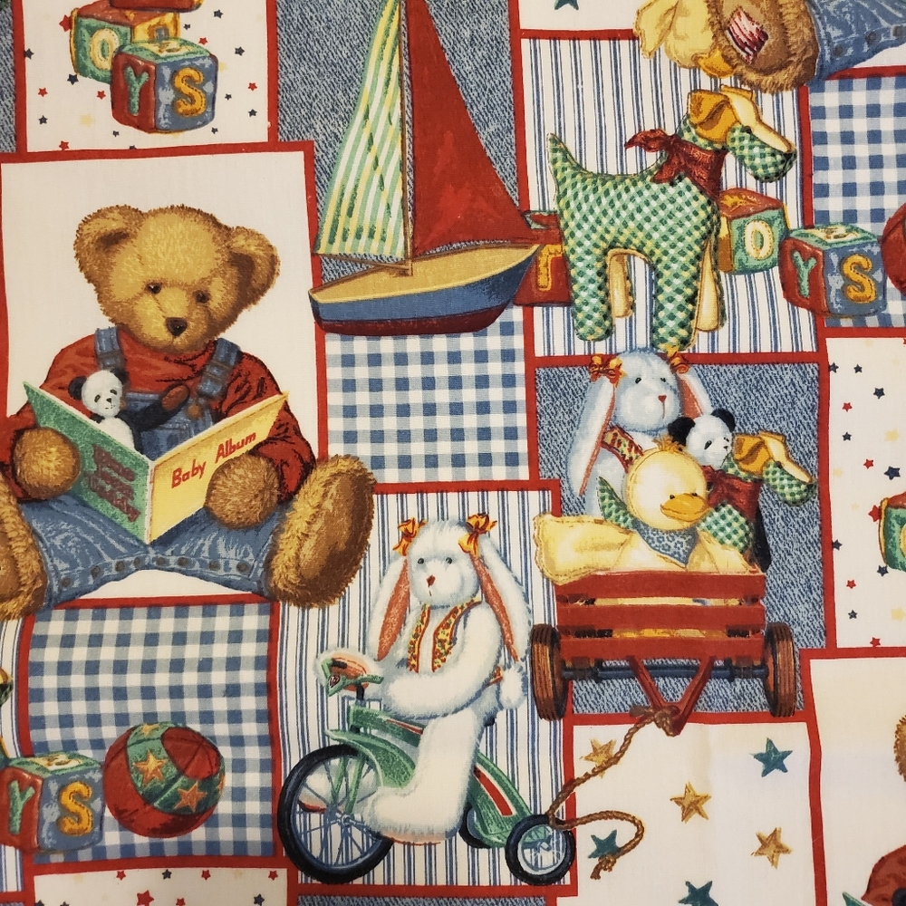 Homemade Baby Bear Bunny & Blocks Curtains